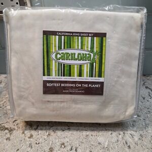 Cariloha California King Bamboo Sheet Set Ivory 4pc Extra Deep Pocket